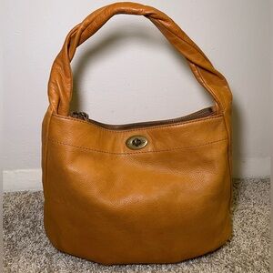 J. Crew Caramel Leather Hobo Bag